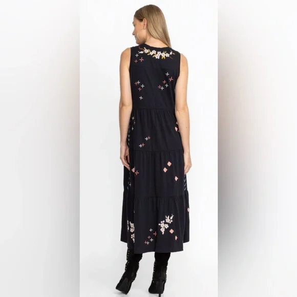 JOHNNY WAS Ceretti Floral Cotton Floral Embroidered Tank Dress Boho - Size S/M? - Picture 6 of 17